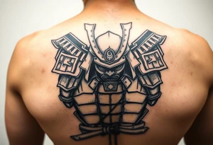 Armoured Japanese samurai traditional tattoo idea