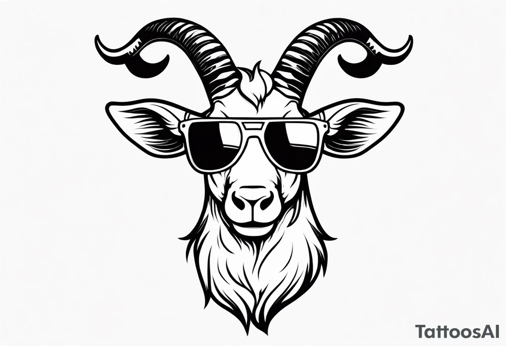 capricorn with sunglasses and a shotgun tattoo idea