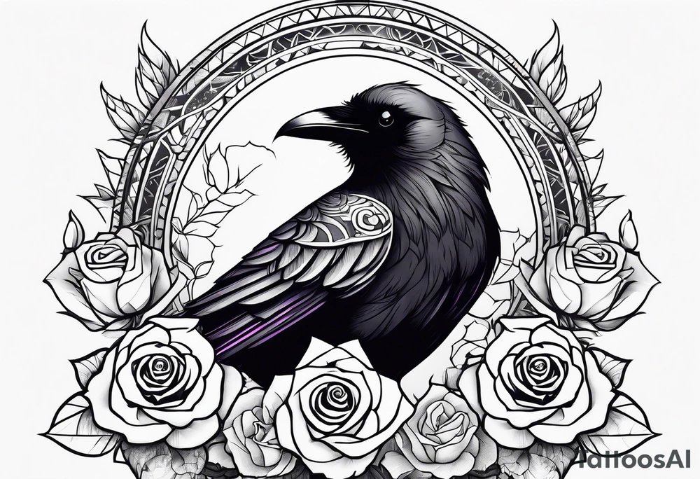 Raven , tribal , light , roses , doll , scary tattoo idea
