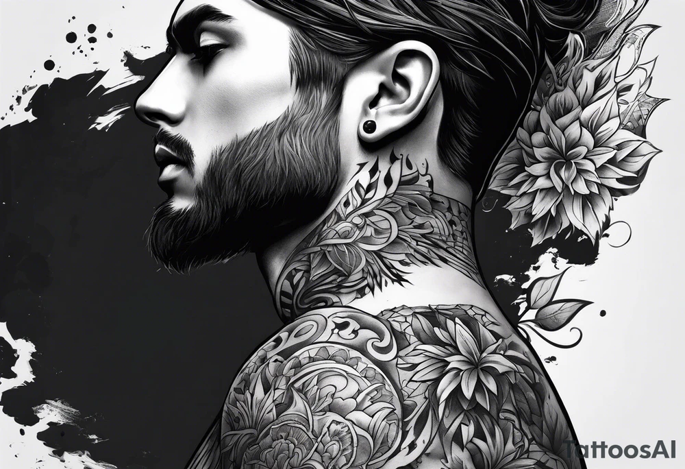 neck tattoo men tattoo idea
