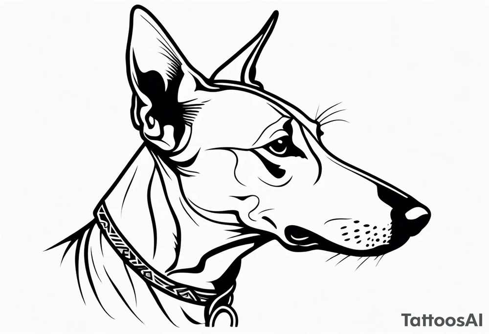 Pharaoh hound, smoking, close up tattoo idea
