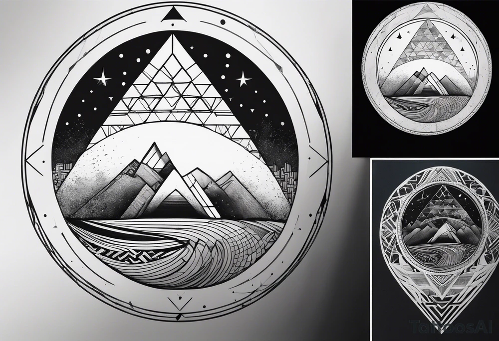 geometric simple moon with triangles inside a circle tattoo idea geometric simple moon with triangles inside a circle tattoo idea