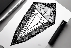 Forearm sleeve with empty diamond in the middle for men. tattoo idea
