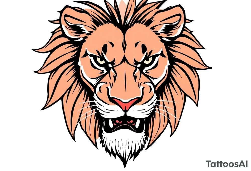powerful majestic lion, close-up tattoo idea