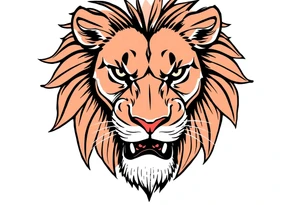 powerful majestic lion, close-up tattoo idea