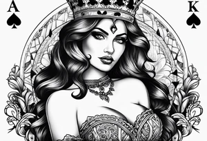 queen of spades  bikini tattoo idea