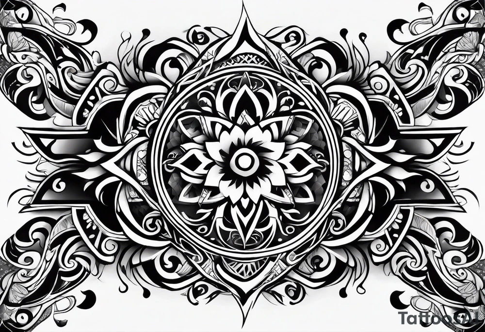 Tribal arm sleeve tattoo idea