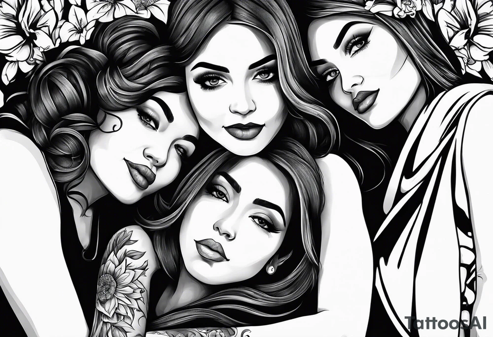Mothers bond with three daughters tattoo idea Mothers bond with three daughters tattoo idea
