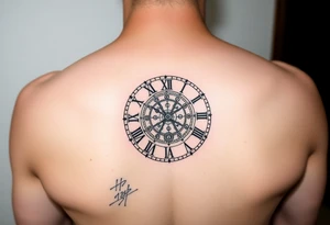 vintage roman numerals within ornate clockwork mechanism tattoo idea
