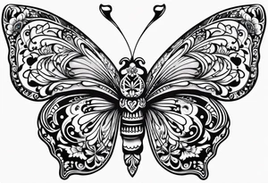 day of the dead butterfly tattoo idea