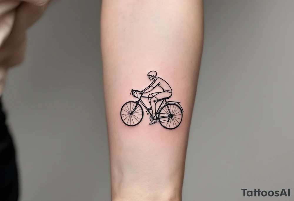 cyclist sketch tattoo idea