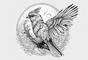 small minimal quetzal tattoo idea