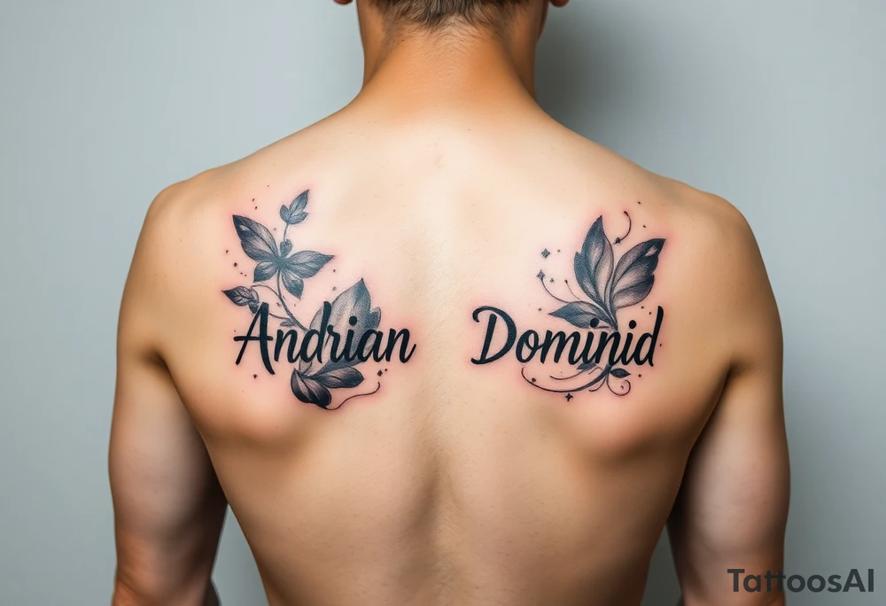 My kids names- Ariana Adrian Dominic in gangster prison art tattoo idea