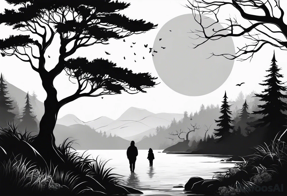 Bäume silhouette tattoo idea