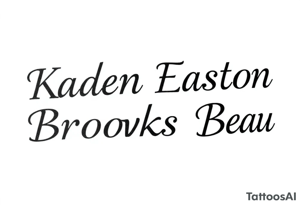 Kaden Easton Brooks Beau made into a crossword puzzle tattoo idea