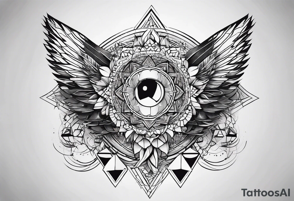 Geometric music tattoo idea