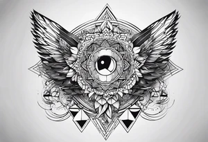 Geometric music tattoo idea