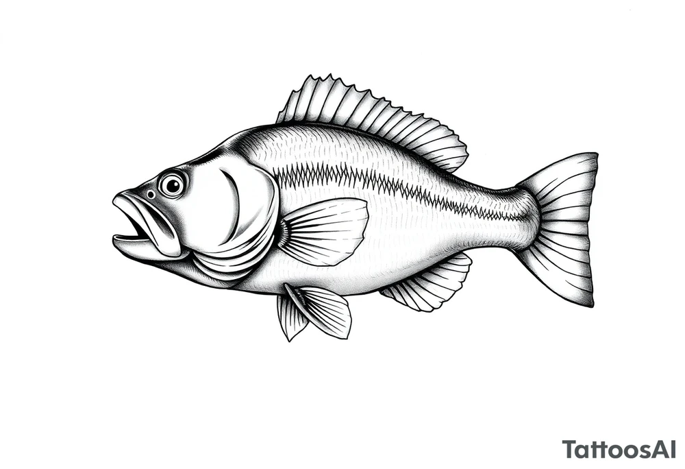 fish bass full sleeve under water tattoo idea