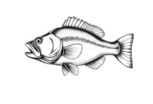 fish bass full sleeve under water tattoo idea