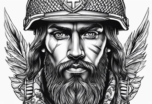Religious tattoo representing a soldier of Christ tattoo idea