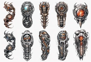 biomechanical forearm tattoo idea