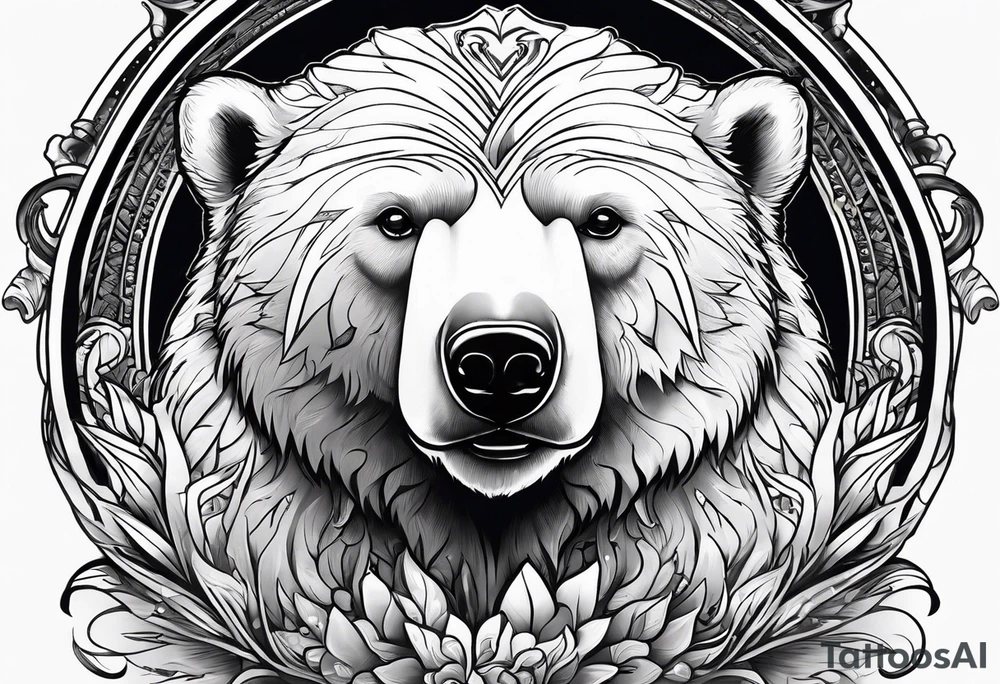 polar bear working in a bank tattoo idea