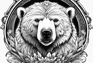 polar bear working in a bank tattoo idea