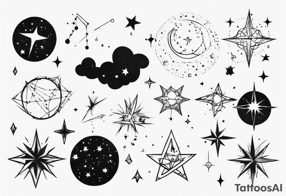 Constellation in the night sky tattoo idea