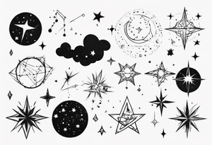 Constellation in the night sky tattoo idea