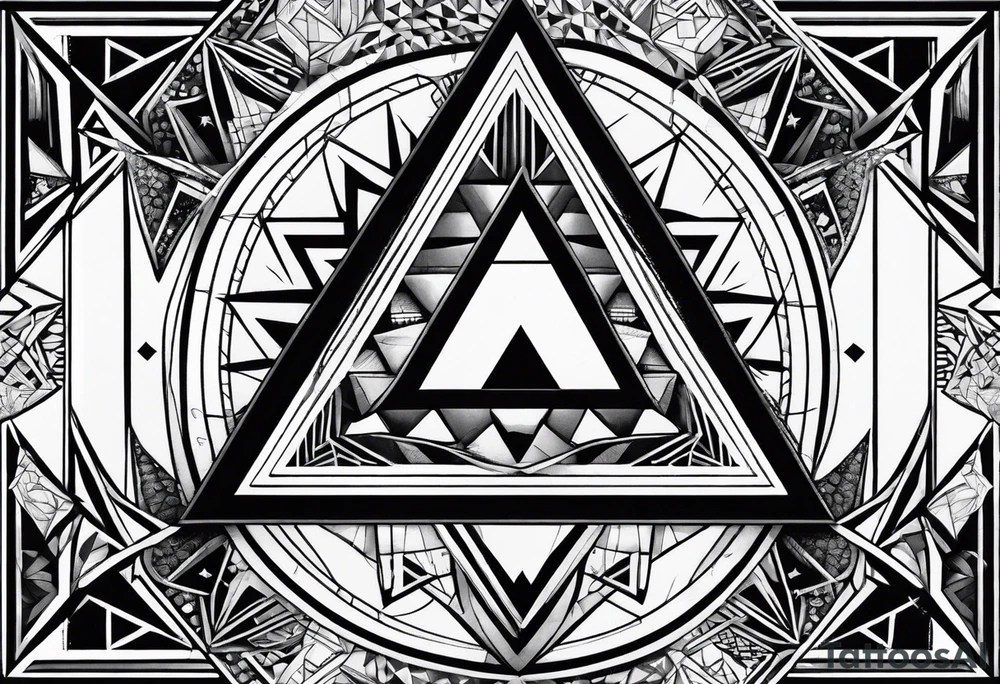 psychedelic triangle tattoo idea
