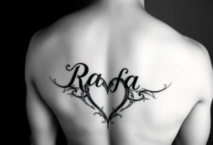 Name rafa with a heart under the boobs tattoo idea