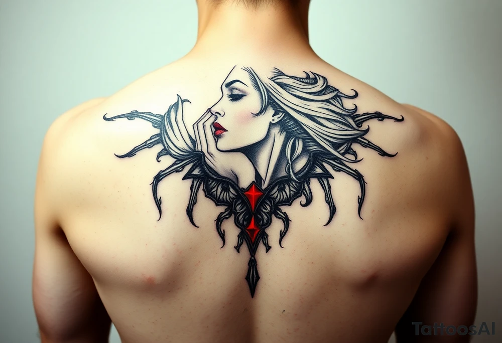 female fetish red latex dominatrix tattoo idea