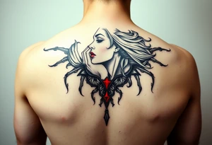 female fetish red latex dominatrix tattoo idea