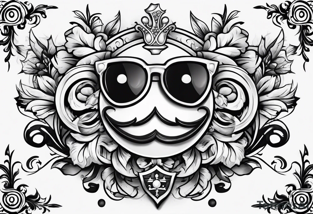 Smiley family crest tattoo idea