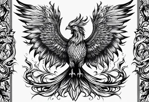 Phoenix on fire tattoo idea