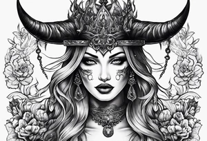 Woman devil tattoo idea