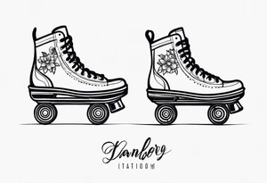 girls fancy roller skating tattoo idea