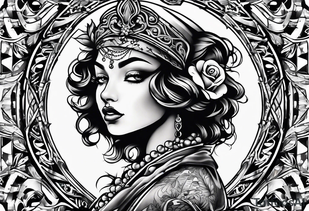 neck tattoo stencil about pain and struggle in new school or polka trash style tattoo idea