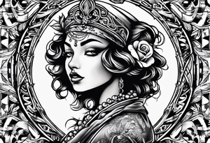 neck tattoo stencil about pain and struggle in new school or polka trash style tattoo idea