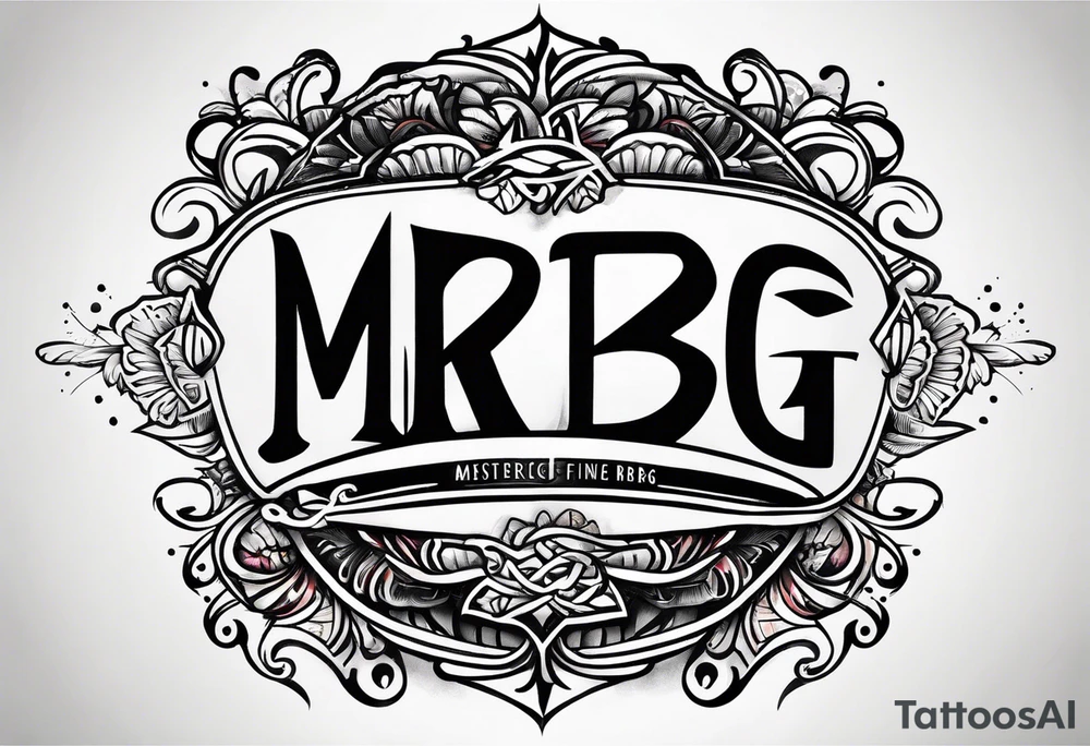 logo-type tattoo word "MRBG" tattoo idea