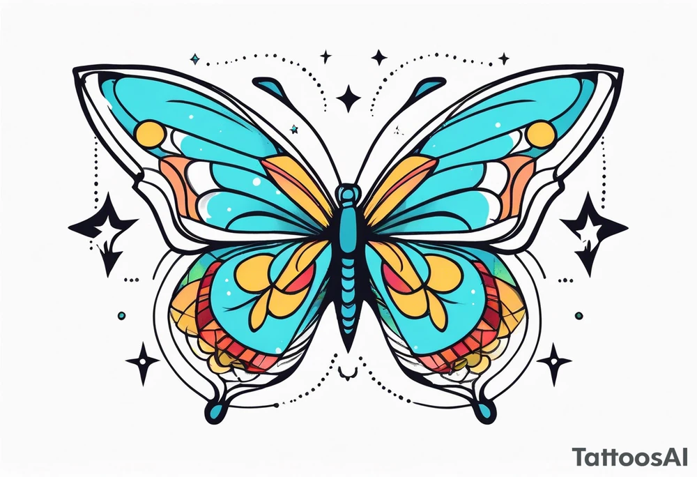 Butterfly and super nova tattoo idea