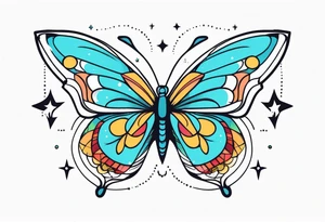 Butterfly and super nova tattoo idea