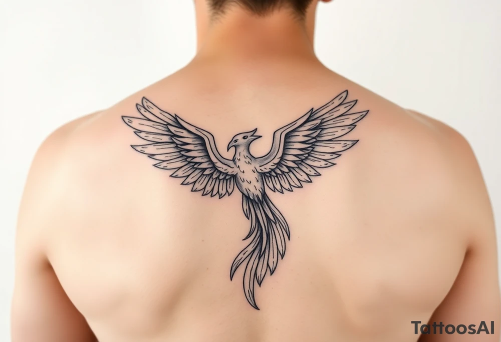 Fine line phoenix tattoo tattoo idea