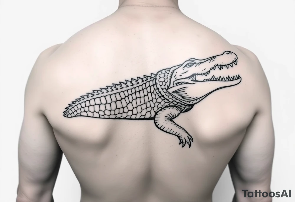 powerful majestic  crocodile tattoo idea