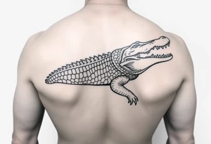 powerful majestic  crocodile tattoo idea