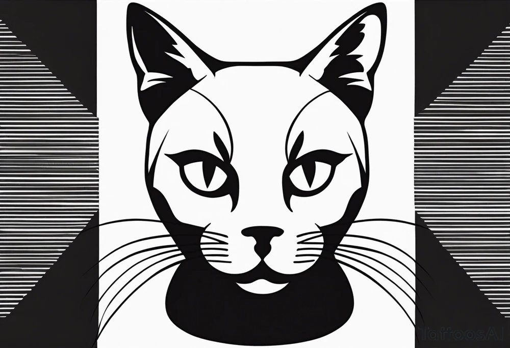 pop-art style black cat tattoo idea