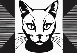 pop-art style black cat tattoo idea