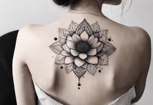 Create a whimsical floral tattoo with abstract shapes and soft curves, capturing the essence of femininity in a minimalist style. tattoo idea