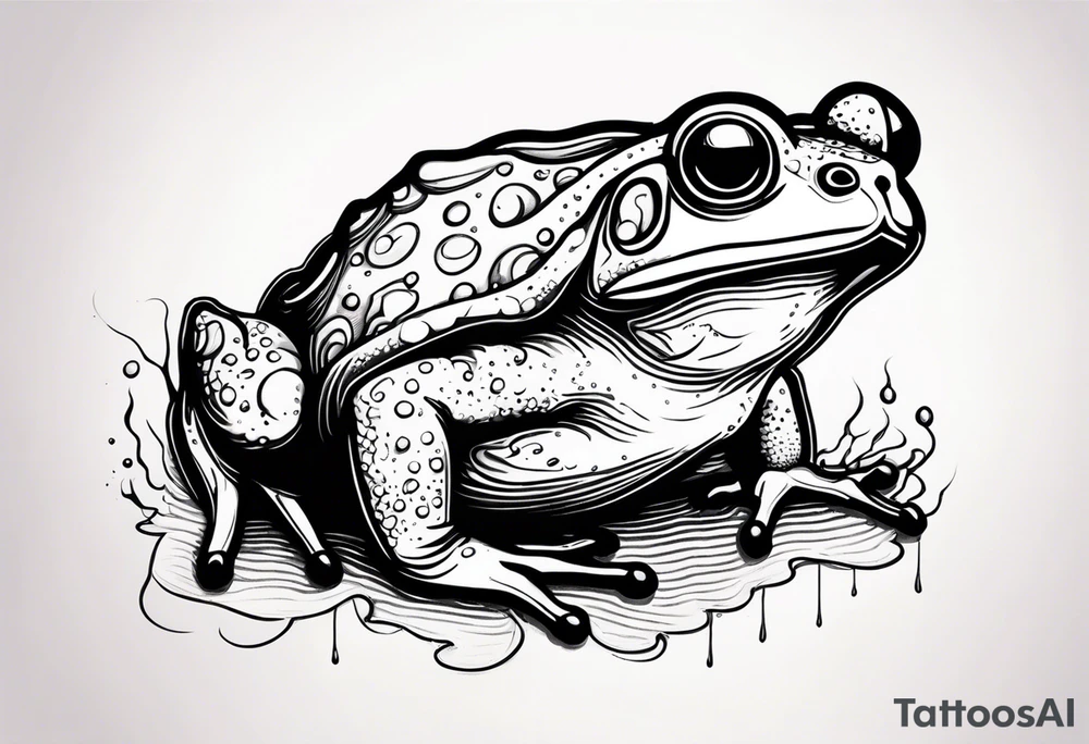 A toad in a thunderstorm tattoo idea