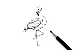 cute flamingo tattoo idea